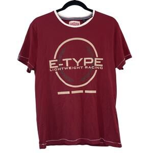 Jaguar E-Type Lightweight Racing T-Shirt Small Red Graphic Tee Car Enthusiast